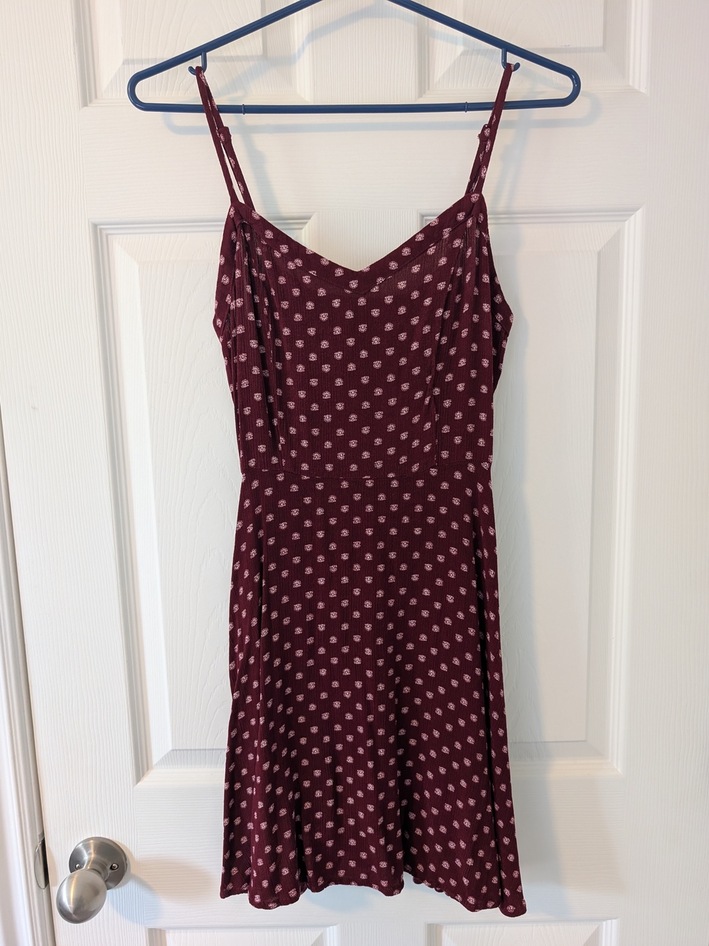 Cotton On Burgundy Mini Dress with Light Print